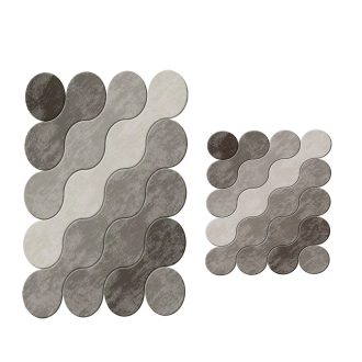 Zestaw dywaników łazienkowych z motywem kamyków, brązowy