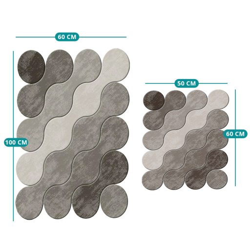 Zestaw dywaników łazienkowych z motywem kamyków, brązowy