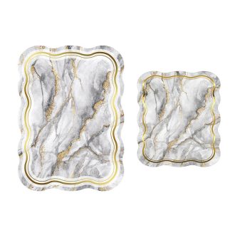 Zestaw dywaników łazienkowych z motywem marmuru, szary