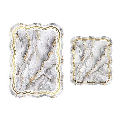 Zestaw dywaników łazienkowych z motywem marmuru, szary