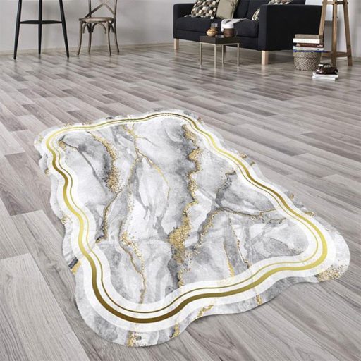 Zestaw dywaników łazienkowych z motywem marmuru, szary