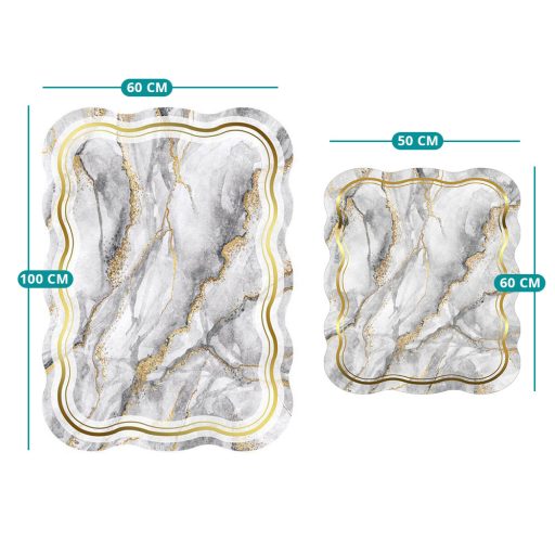 Zestaw dywaników łazienkowych z motywem marmuru, szary