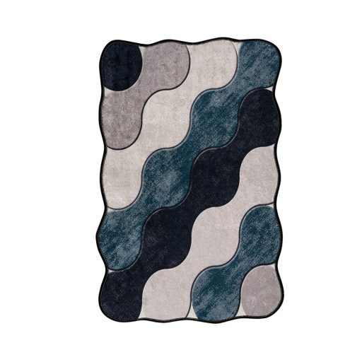 Zestaw dywaników łazienkowych z motywem kamyków, niebieski