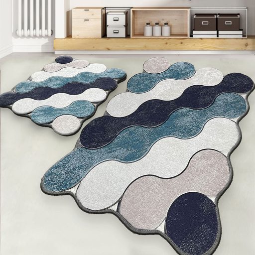 Zestaw dywaników łazienkowych z motywem kamyków, niebieski