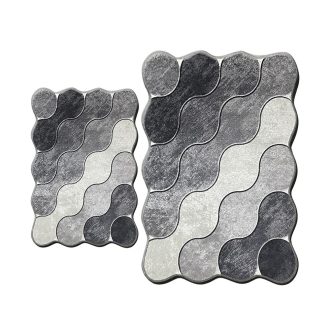 Zestaw dywaników łazienkowych w wzór kamieni, szary