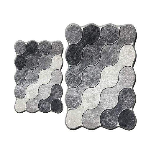 Zestaw dywaników łazienkowych w wzór kamieni, szary