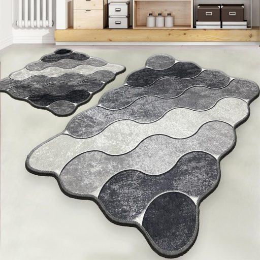 Zestaw dywaników łazienkowych w wzór kamieni, szary