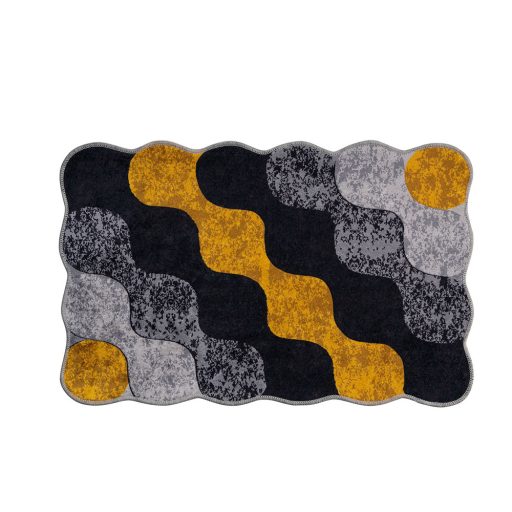Zestaw dywaników łazienkowych w wzór kamieni, szaro-żółty