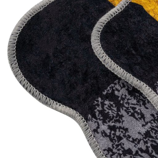 Zestaw dywaników łazienkowych w wzór kamieni, szaro-żółty