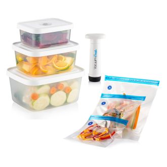 Zestaw 6 pojemników próżniowych z workami i pompą
