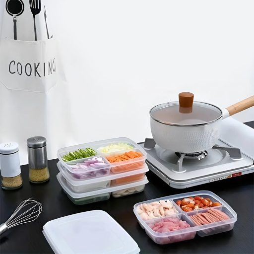 Zestaw pojemników do przechowywania żywności z 4 przegrodami 12 szt.