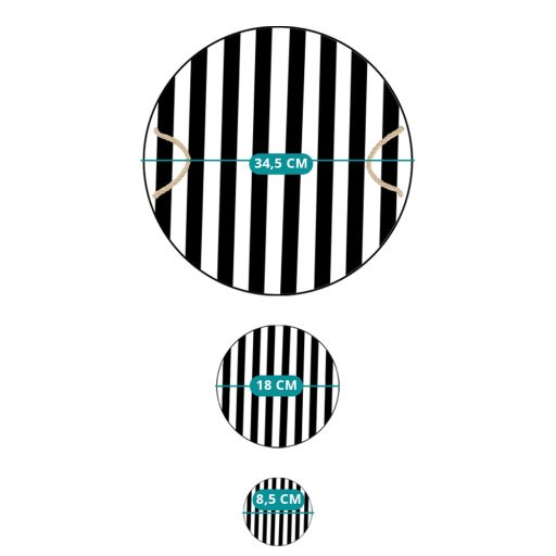 Taca i Zestaw Podkładek, Czarny i Biały