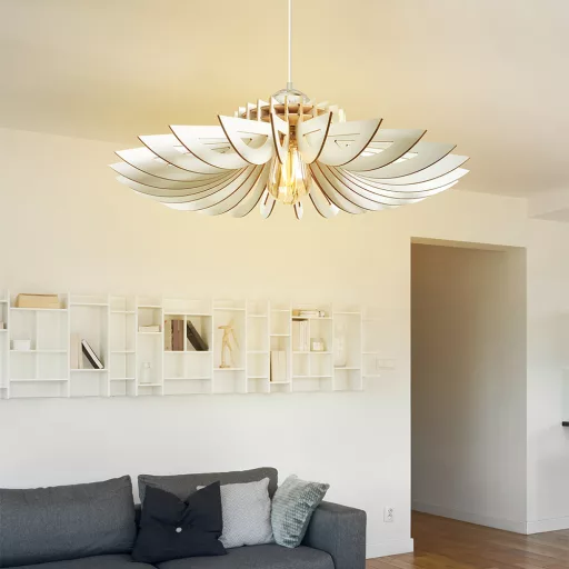 Elegancka Lampa Sufitowa z Efektem Drewna