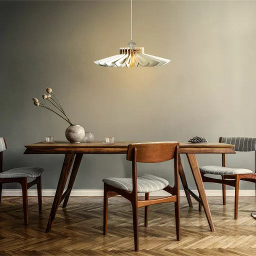 Elegancka Lampa Sufitowa z Efektem Drewna