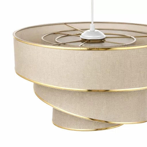 Lampa sufitowa Spiralna, Beżowo-Srebrna