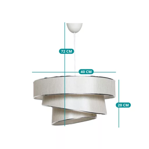 Lampa sufitowa Spiralna, Beżowo-Srebrna