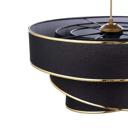 Lampa sufitowa Spiralna, Czarna-Złota