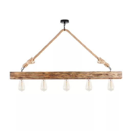 Lampa sufitowa z drewna w stylu vintage