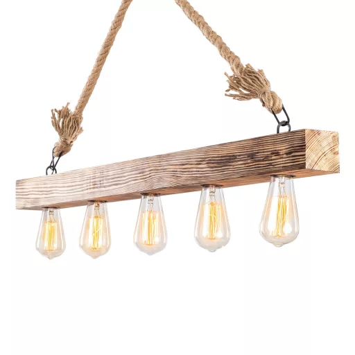 Lampa sufitowa z drewna w stylu vintage