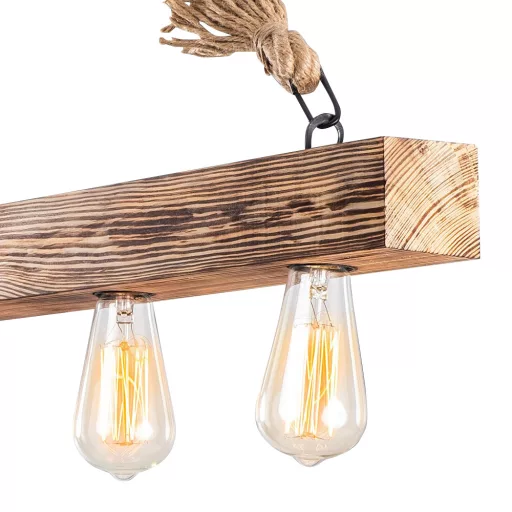 Lampa sufitowa z drewna w stylu vintage