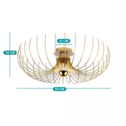 Nowoczesna Złota Metalowa Lampa Sufitowa