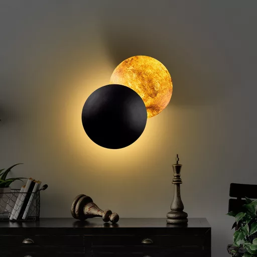 Lampa ścienna design Słońce–Księżyc