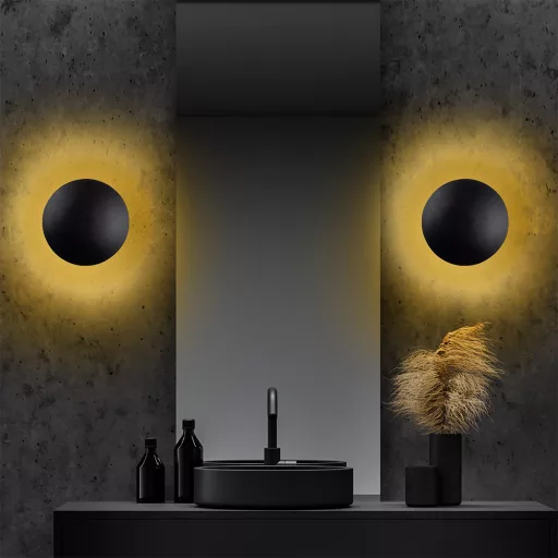 Lampa ścienna design Słońce–Księżyc