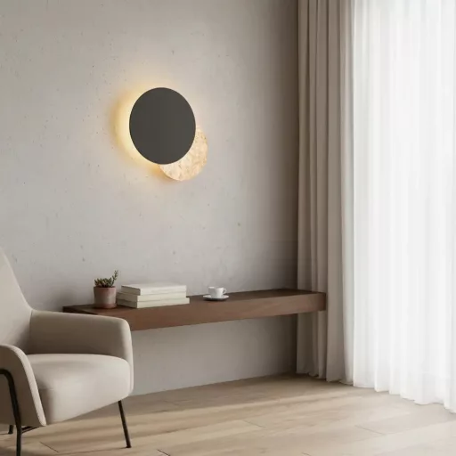 Lampa ścienna design Słońce–Księżyc