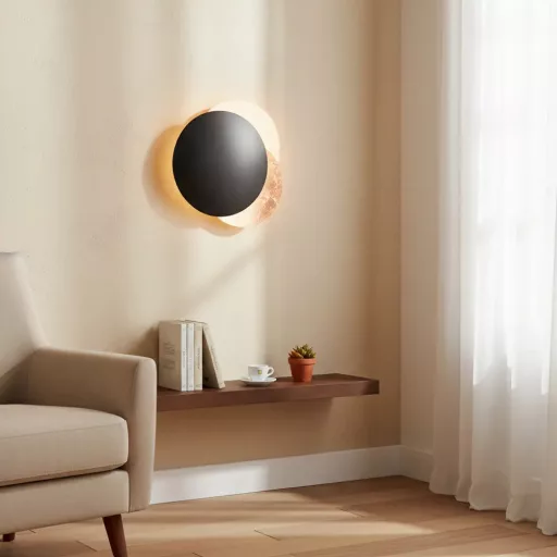 Lampa ścienna design Słońce–Księżyc