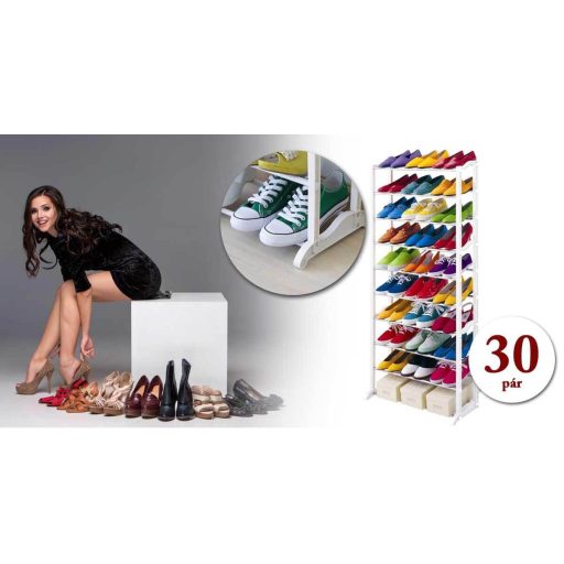 10 poziomowa półka na buty - biała