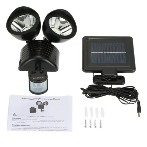Podwójna lampa solarna z czujnikiem ruchu 