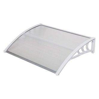   Plastykowy daszek nad drzwi wejściowe, 2 wymiary i kolory-120x90 cm-biały