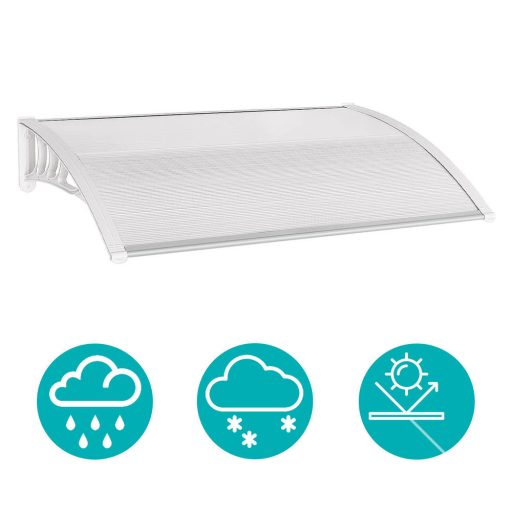 Plastykowy daszek nad drzwi wejściowe, 2 wymiary i kolory-120x90 cm-biały