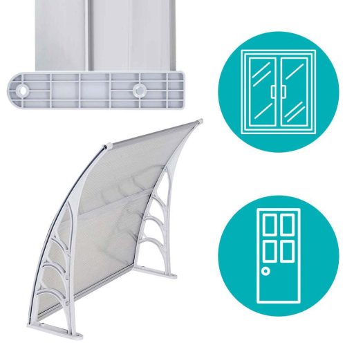 Plastykowy daszek nad drzwi wejściowe, 2 wymiary i kolory-120x90 cm-biały