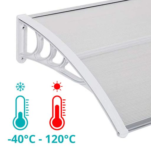 Plastykowy daszek nad drzwi wejściowe, 2 wymiary i kolory-120x90 cm-biały