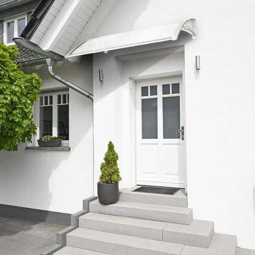 Plastykowy daszek nad drzwi wejściowe, 2 wymiary i kolory-120x90 cm-biały