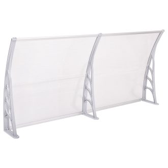   Plastykowy daszek nad drzwi wejściowe, 2 wymiary i kolory-240x90 cm-biały