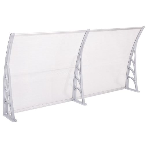 Plastykowy daszek nad drzwi wejściowe, 2 wymiary i kolory-240x90 cm-biały