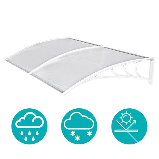 Plastykowy daszek nad drzwi wejściowe, 2 wymiary i kolory-240x90 cm-biały