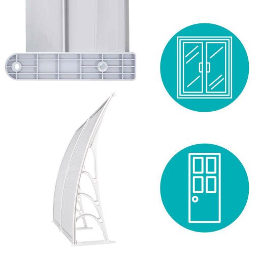 Plastykowy daszek nad drzwi wejściowe, 2 wymiary i kolory-240x90 cm-biały