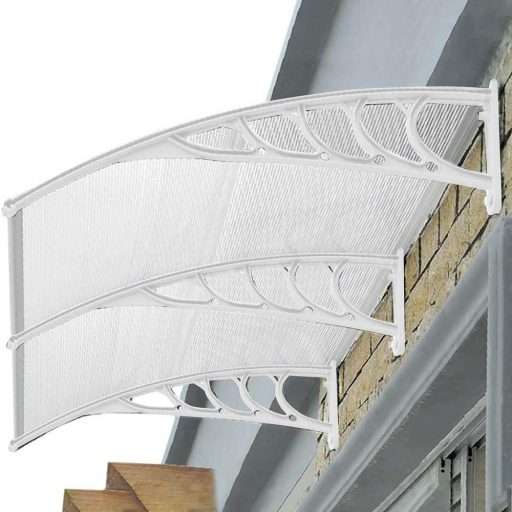 Plastykowy daszek nad drzwi wejściowe, 2 wymiary i kolory-240x90 cm-biały