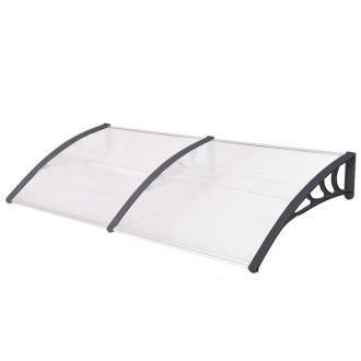   Plastykowy daszek nad drzwi wejściowe, 2 wymiary i kolory-240x90 cm-czarny