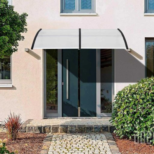 Plastykowy daszek nad drzwi wejściowe, 2 wymiary i kolory-240x90 cm-czarny