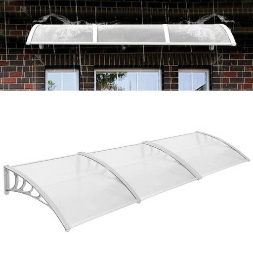 Plastykowy daszek nad drzwi wejściowe, 2 wymiary i kolory-300x90 cm-biały