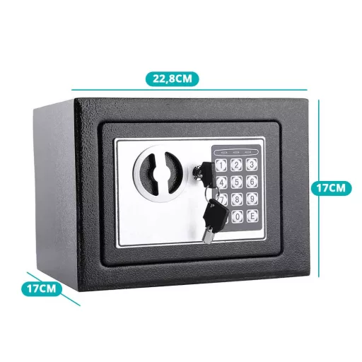 Sejf na zamek elektroniczny, cyfrowy szyfr, dostępny w 2 rodzajach - mały, czarny