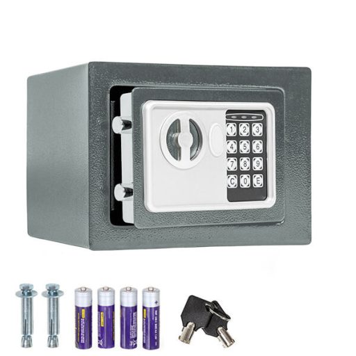 Sejf na zamek elektroniczny, cyfrowy szyfr, dostępny w 2 rodzajach - mały, szary