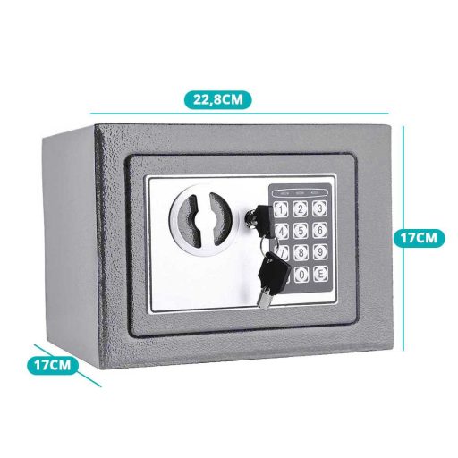 Sejf na zamek elektroniczny, cyfrowy szyfr, dostępny w 2 rodzajach - mały, szary