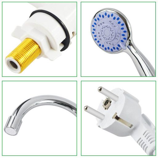 Pozioma bateria kranowa ścienna z głowicą prysznicową z wyświetlaczem LED