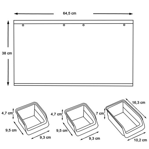 Organizer na narzędzia i śruby ścianne w 2 rodzajach