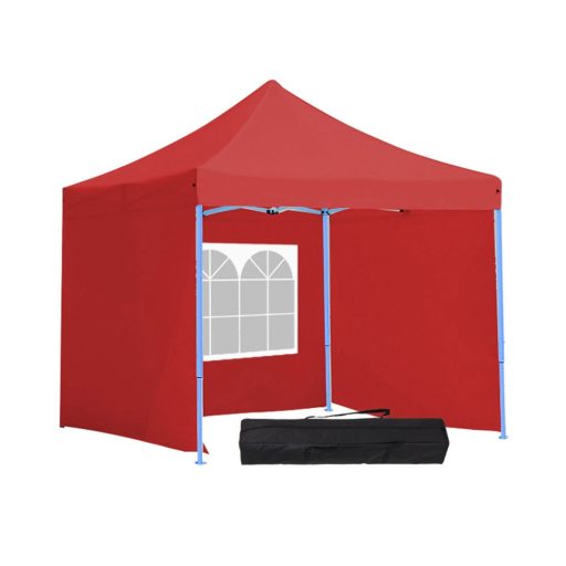 Pawilon ogrodowy, składany, kilka rodzaji-2,9x2,9 metrowy-czerwony-pawilon+ściana boczna+torba transportowa